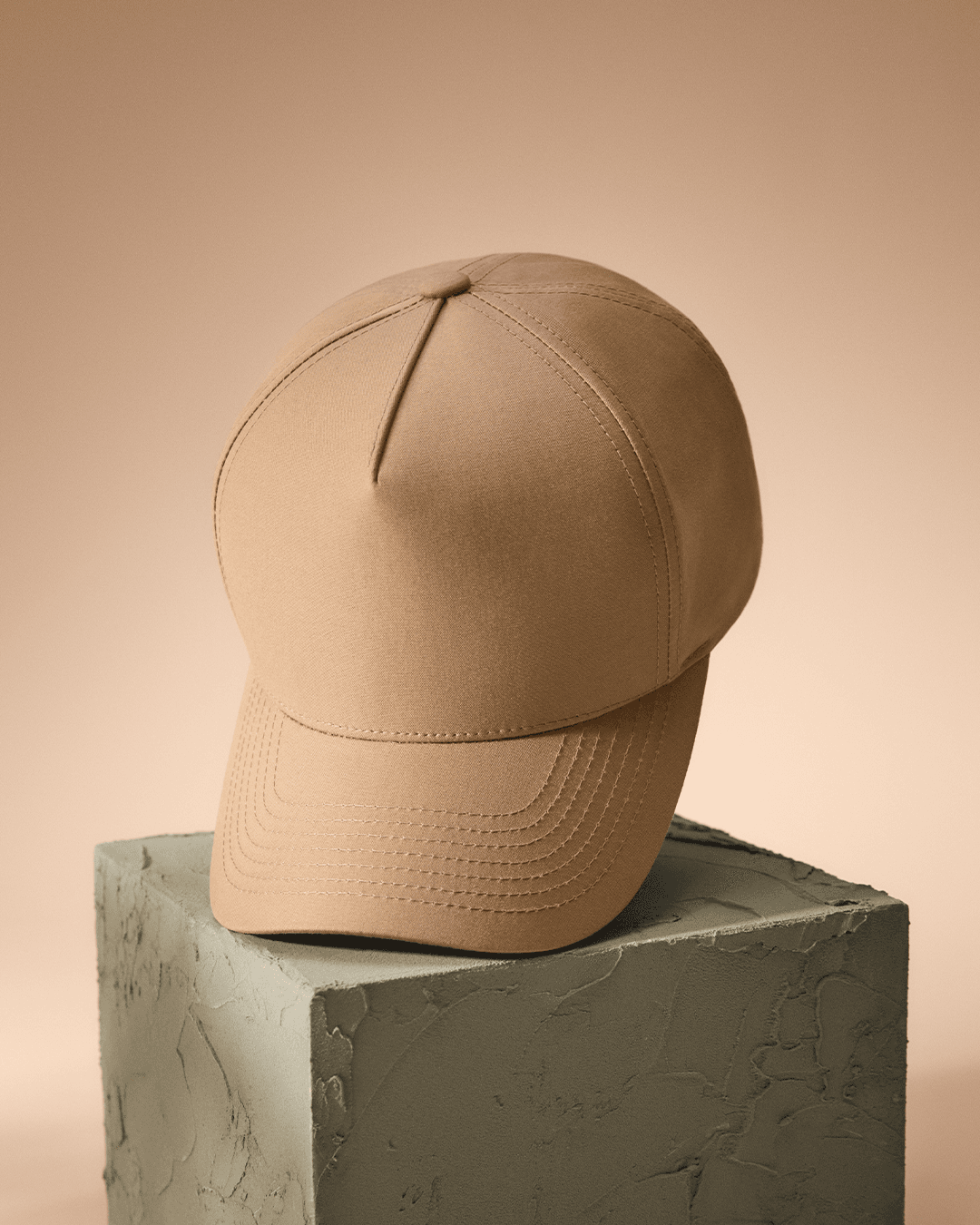 Front view of Sand beige Cruz cap