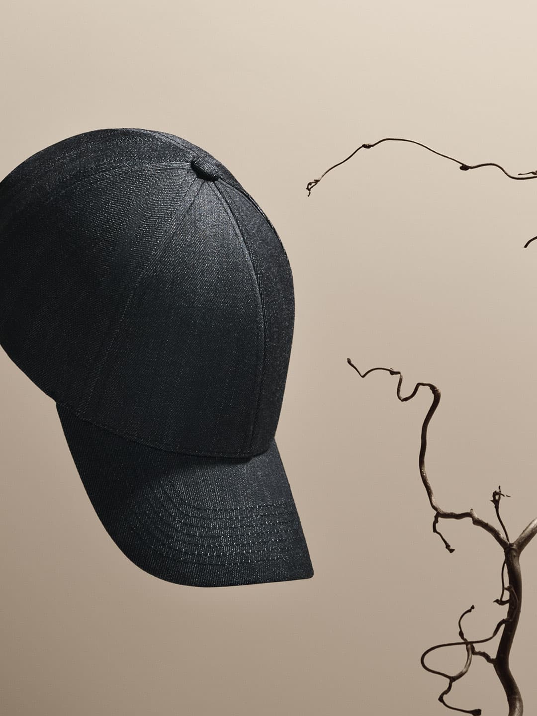 Front view of a legacy structured raw indigo denim cap from Varsity Headwear