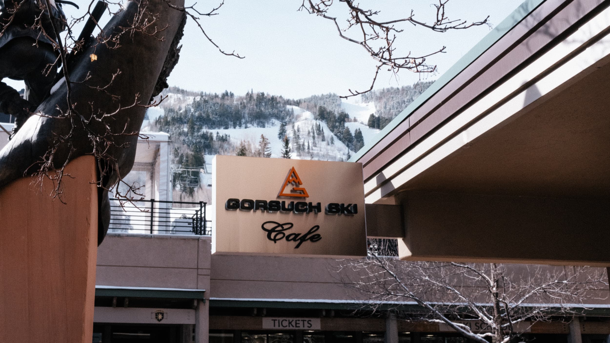 Gorsuch Ski Café sign in Aspen, Colorado