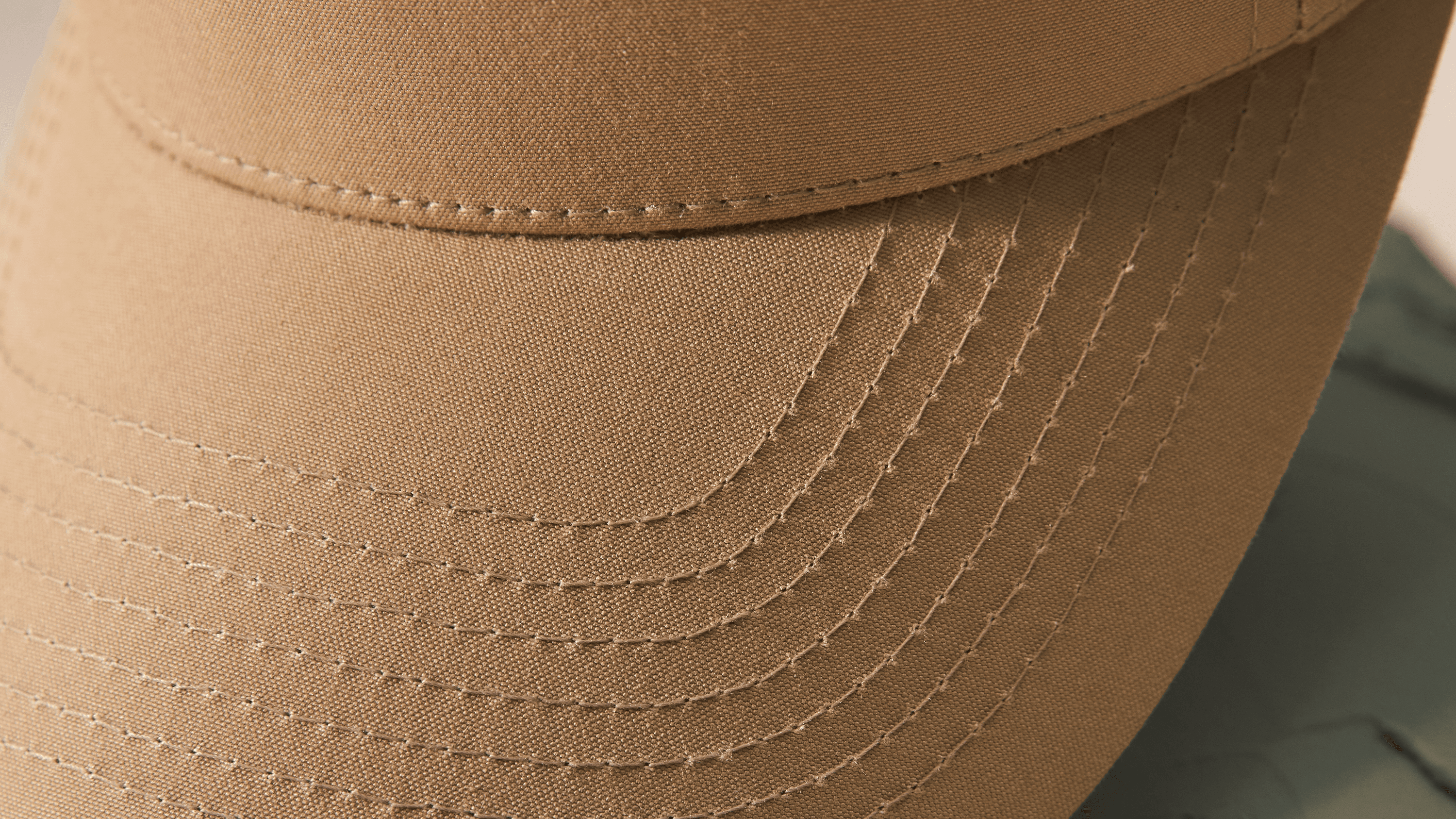 Close up front view of Sand beige Cruz cap