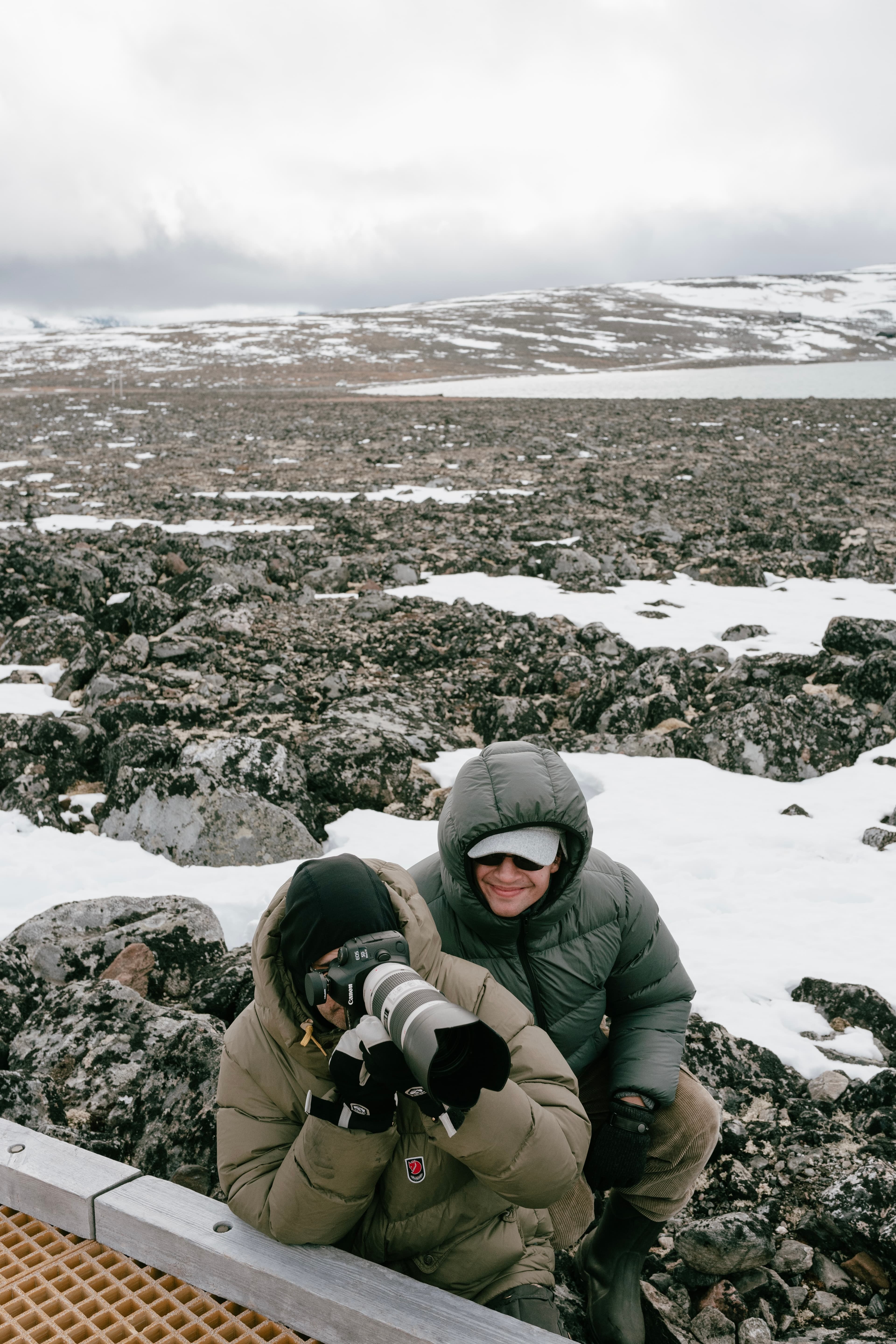 Behind the scenes photo of photographer from the VH holiday 24 in norwegian landscape