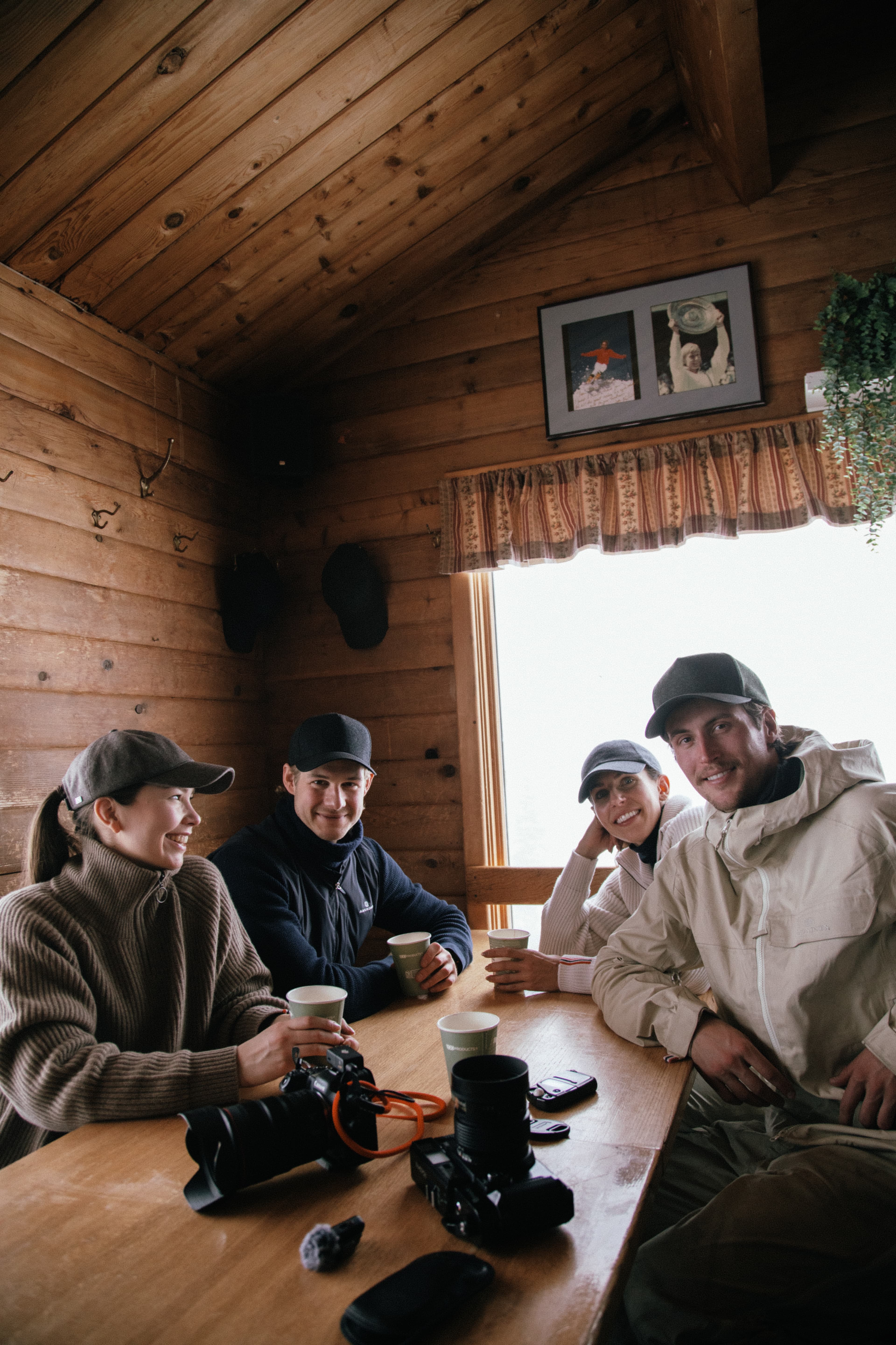 Varsity Headwear team at Bonnies drinking coffee