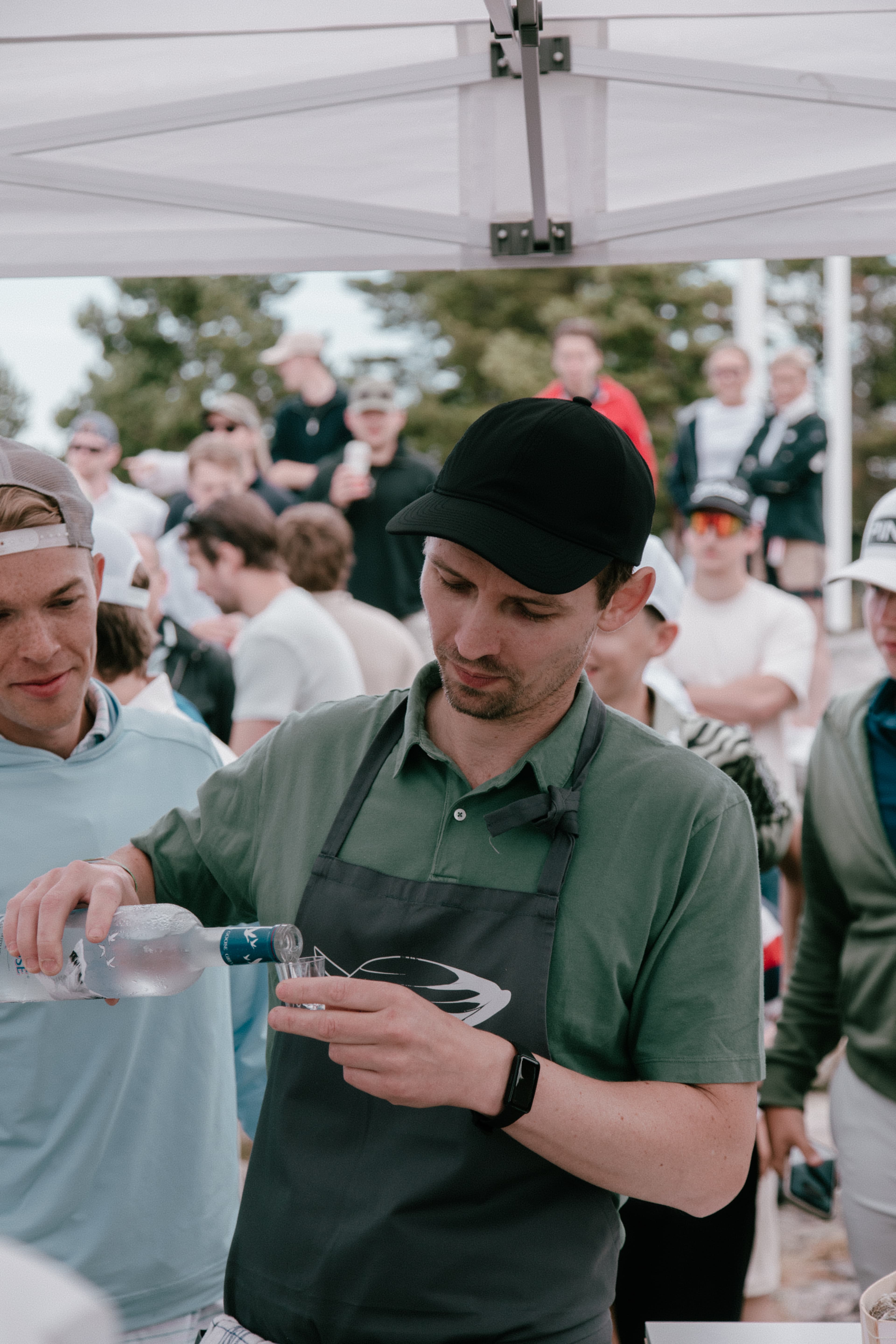 Varsity Headwear vodka and Oyster bar at Wright Invitational