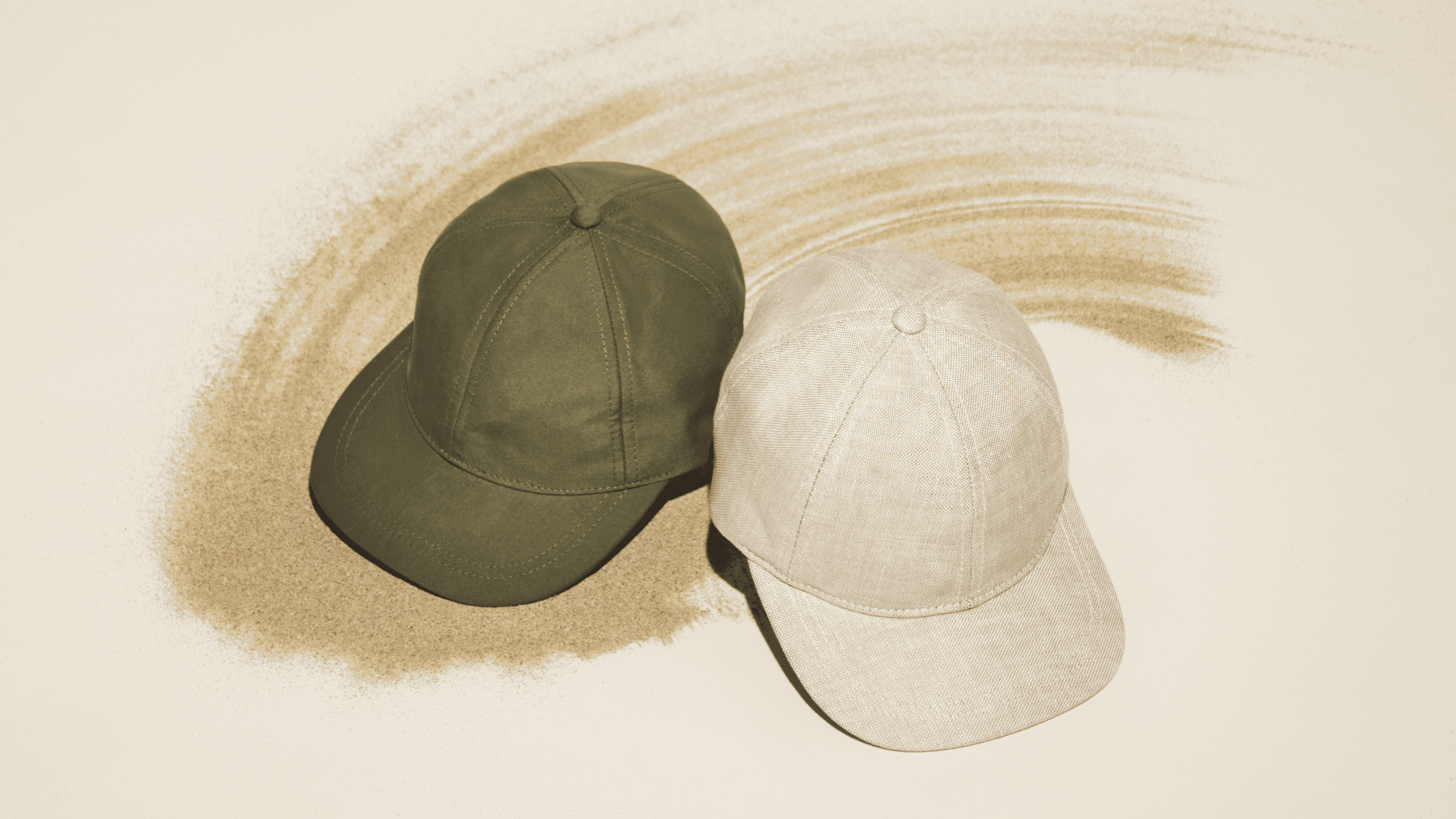 Kids caps from varsity headwear in colors green and beige