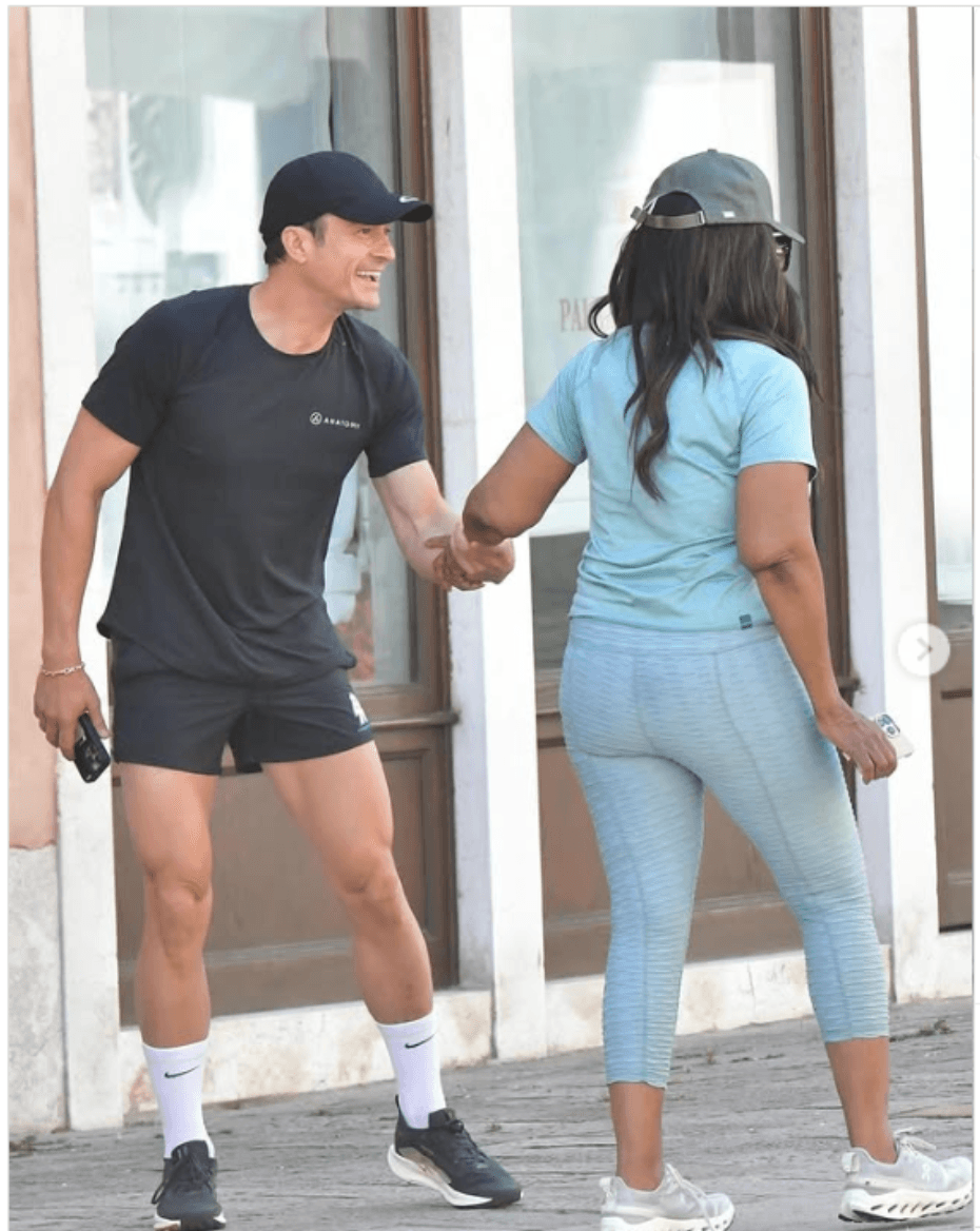 Oprah Winfrey running in Venice wearing Varsity Headwear French Olive Linen cap with Orlando Bloom