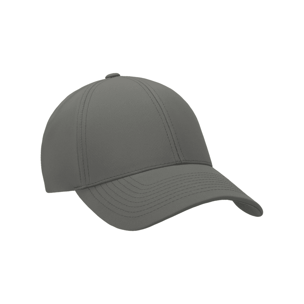 Front view of a Varsity Headwear legacy structured active tech grey baseball cap