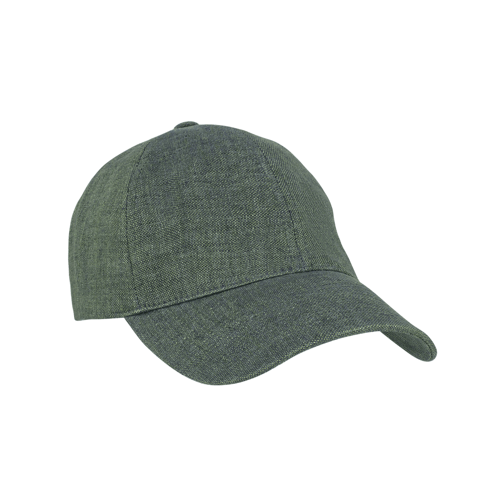 Front view of a Varsity Headwear legacy soft french olive baseball cap in Italian Linen