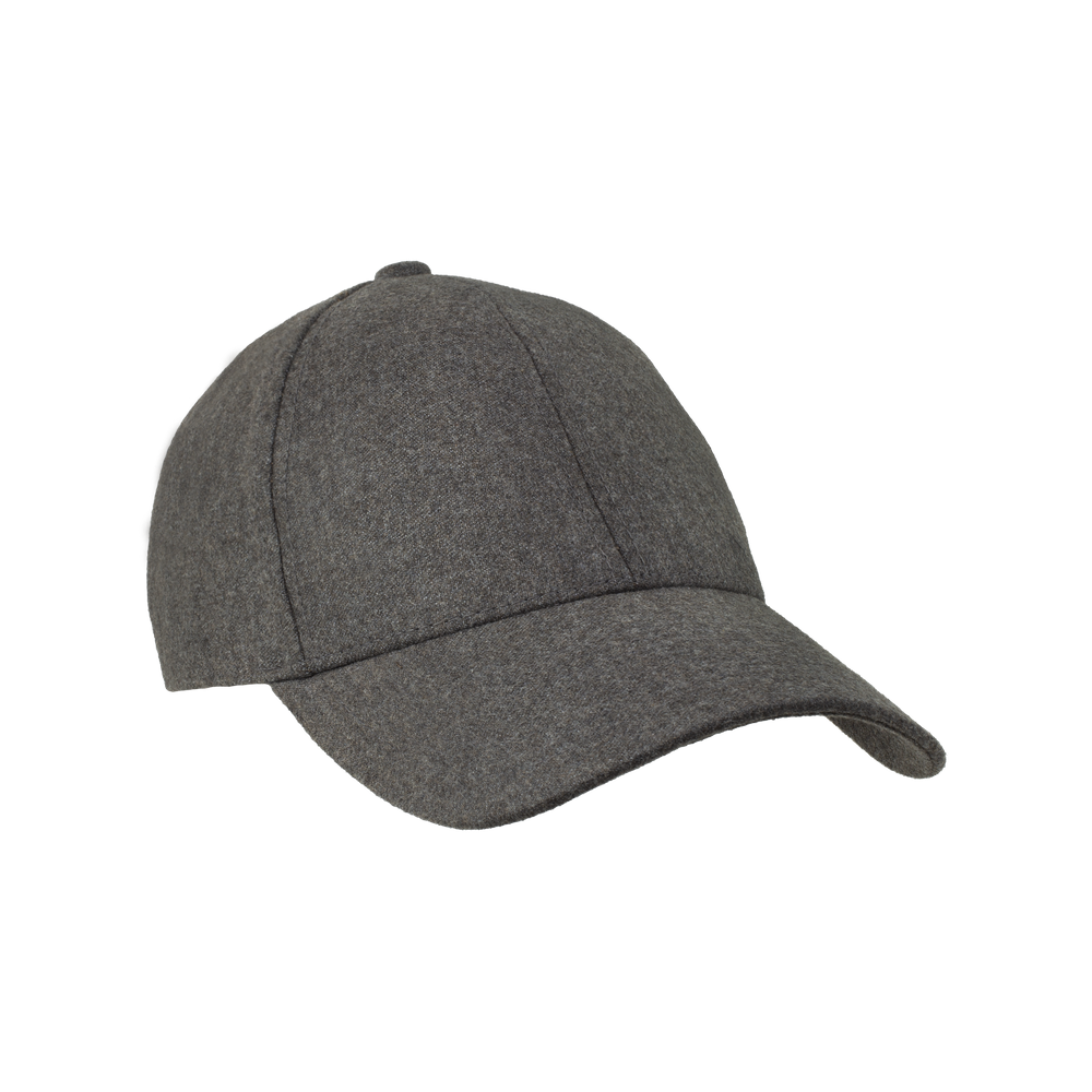 Front view of a Varsity Headwear legacy soft virgin wool taupe brown baseball cap