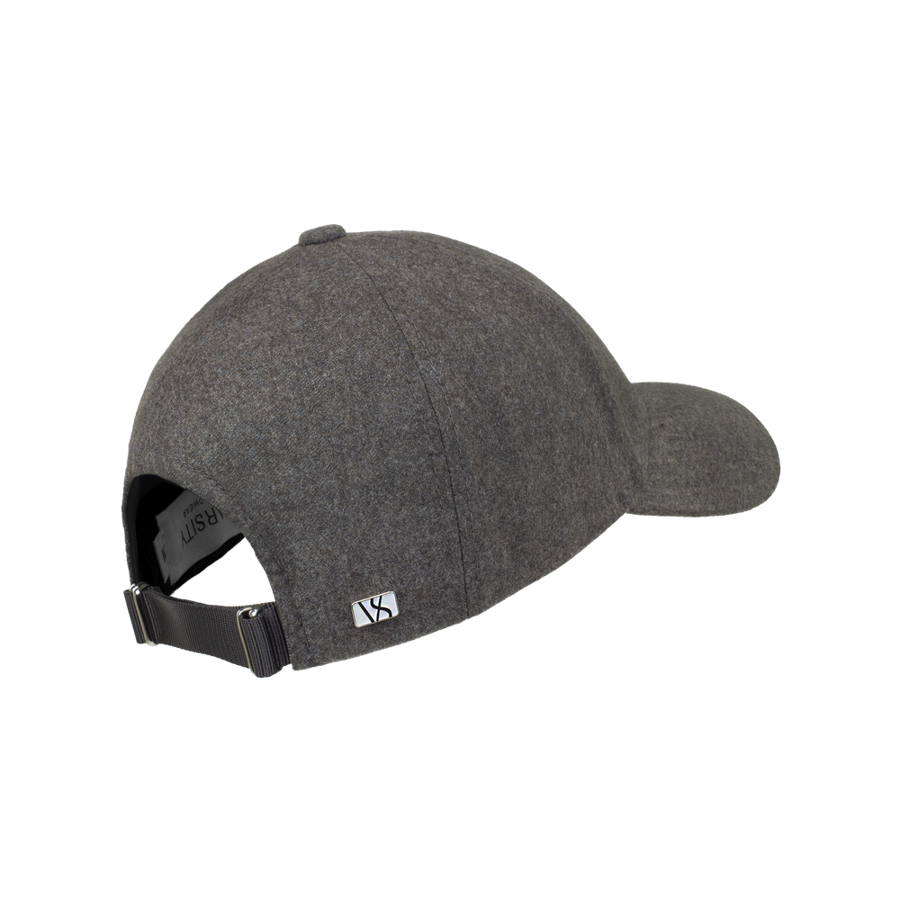 Back view of a Varsity Headwear legacy soft virgin wool taupe brown baseball cap