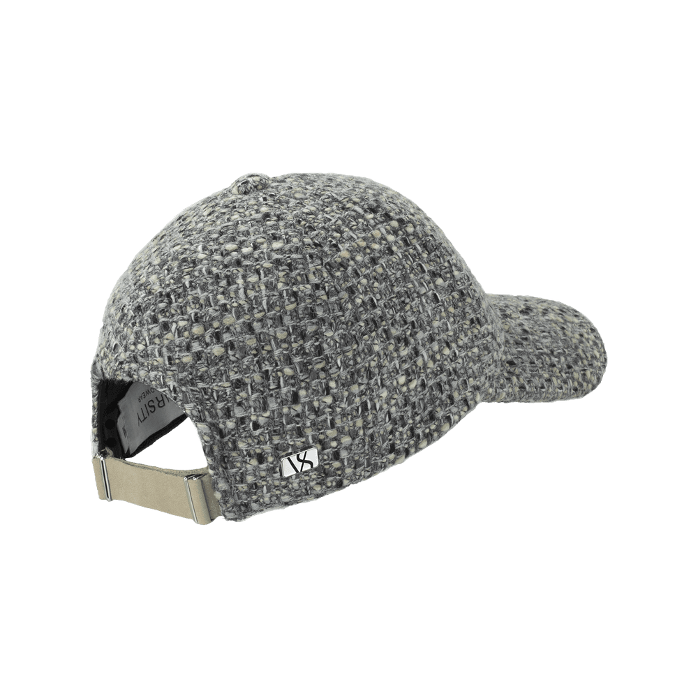 Back view of a Varsity Headwear legacy structured virgin wool misty grey baseball cap