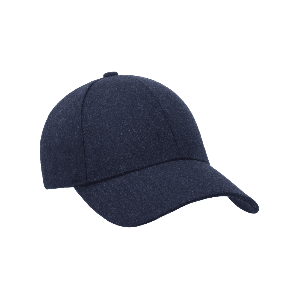 Front view of a Varsity Headwear legacy structured virgin wool dark navy baseball cap
