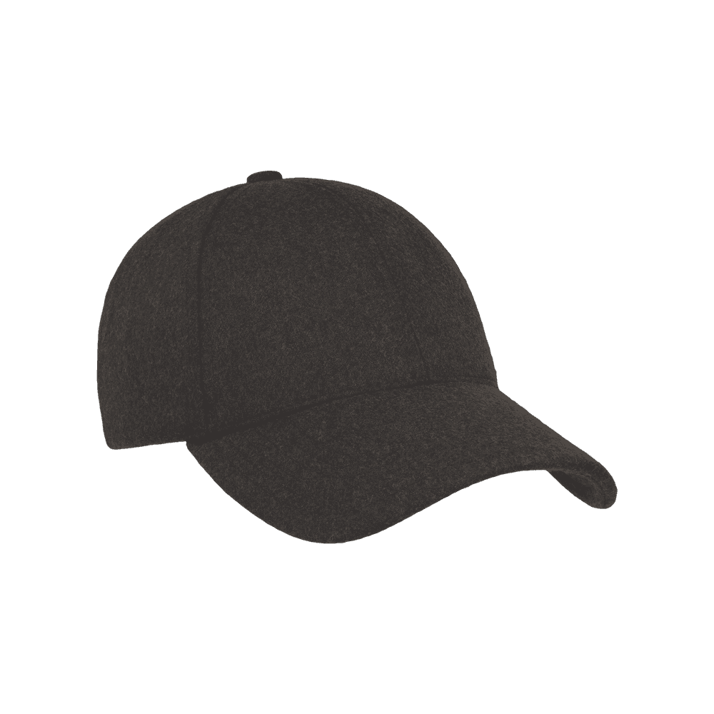 Front view of a Varsity Headwear legacy structured virgin wool walnut brown baseball cap