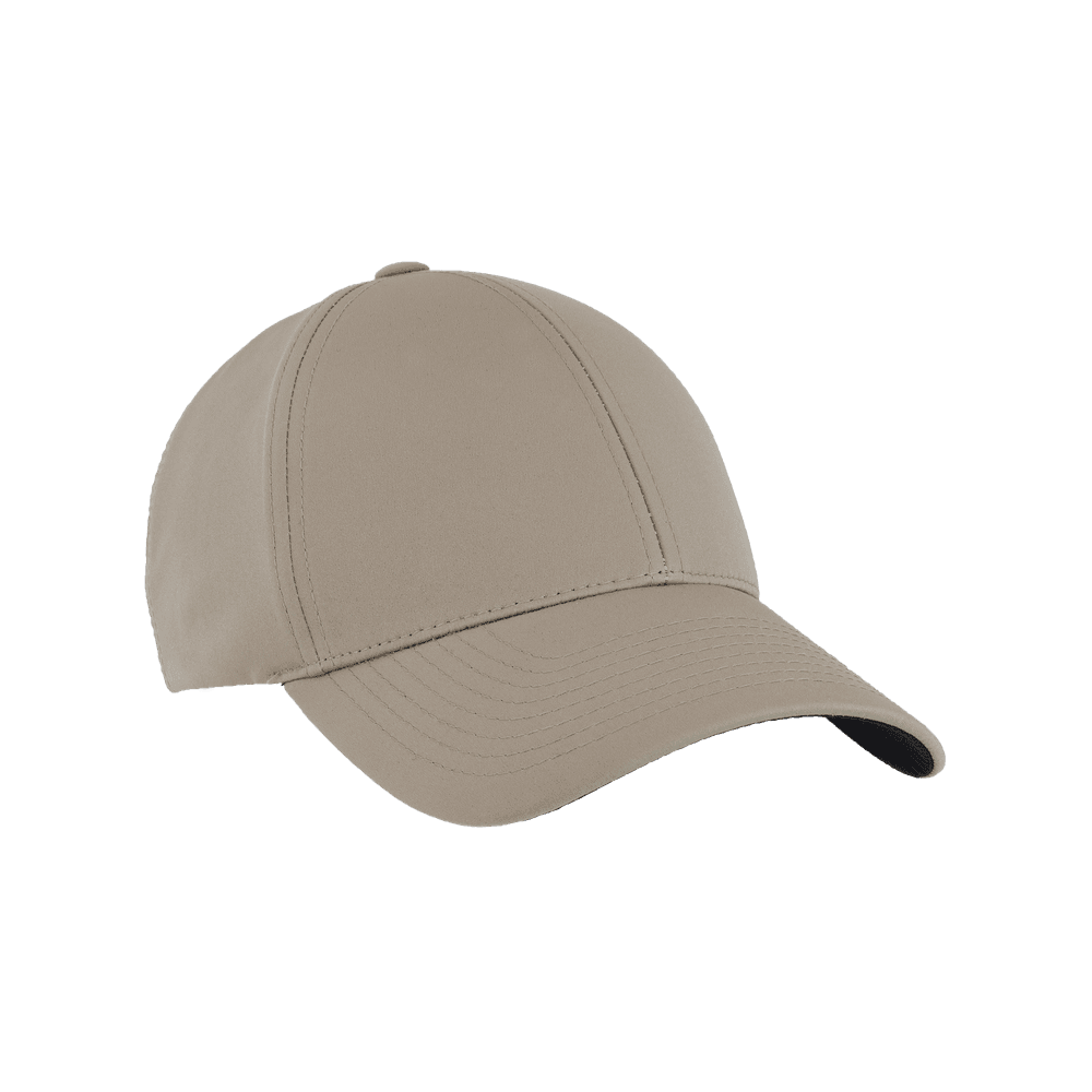 Front view of a Varsity Headwear legacy structured athletic sport greige baseball cap