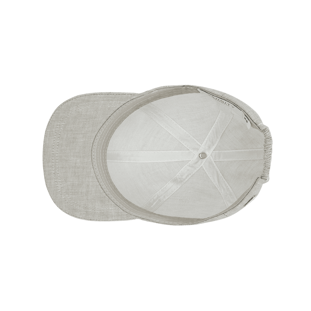 Inside view of a Varsity Headwear linen hampton beige kids baseball cap