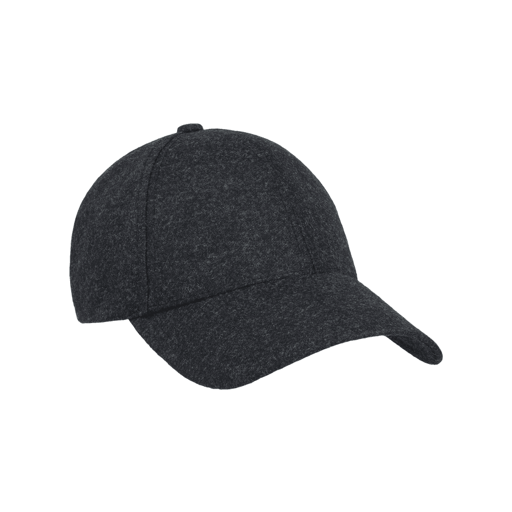 Front view of a Varsity Headwear legacy structured cashmere dark grey baseball cap