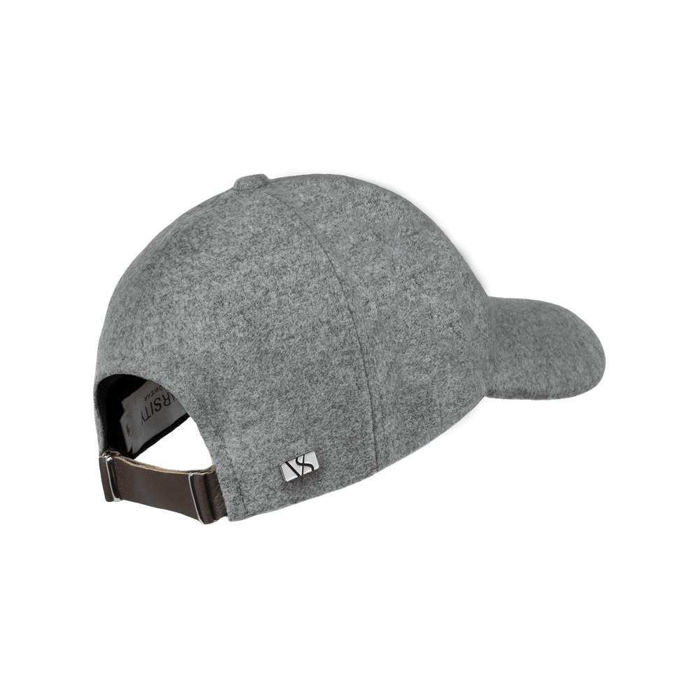 Back view of a Varsity Headwear legacy structured cashmere clay grey baseball cap 