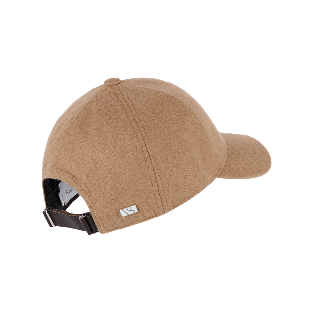 Back view of a Varsity Headwear legacy structured camel hair baseball cap