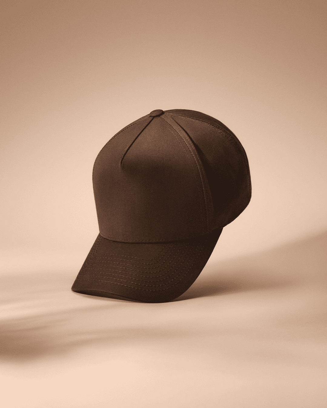 Front view of cruz leather brown cap for spring 25