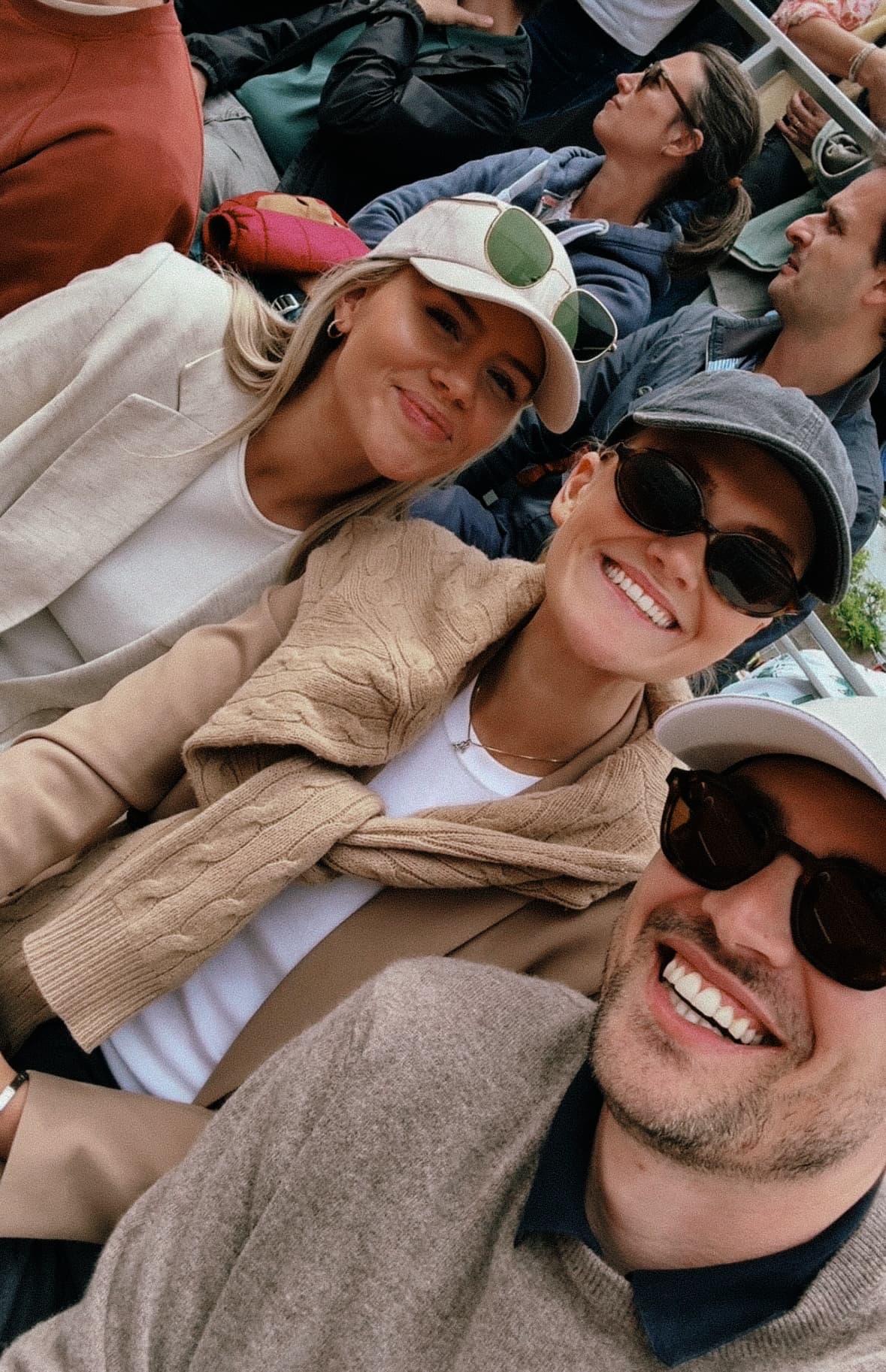 Owners Club winners together with founder of Varsity Headwear watching tennis in Paris