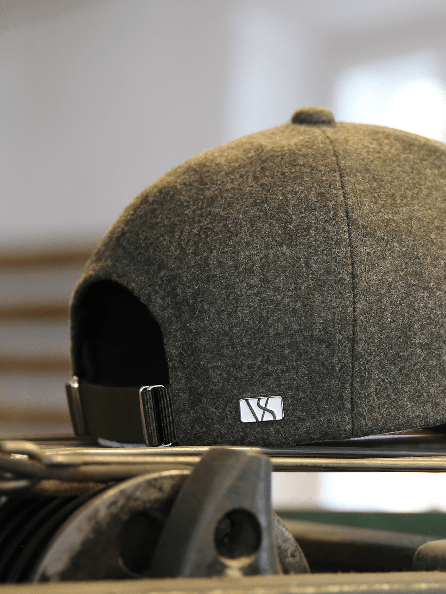 Back view of bestseller forest green wool cap from varsity headwear