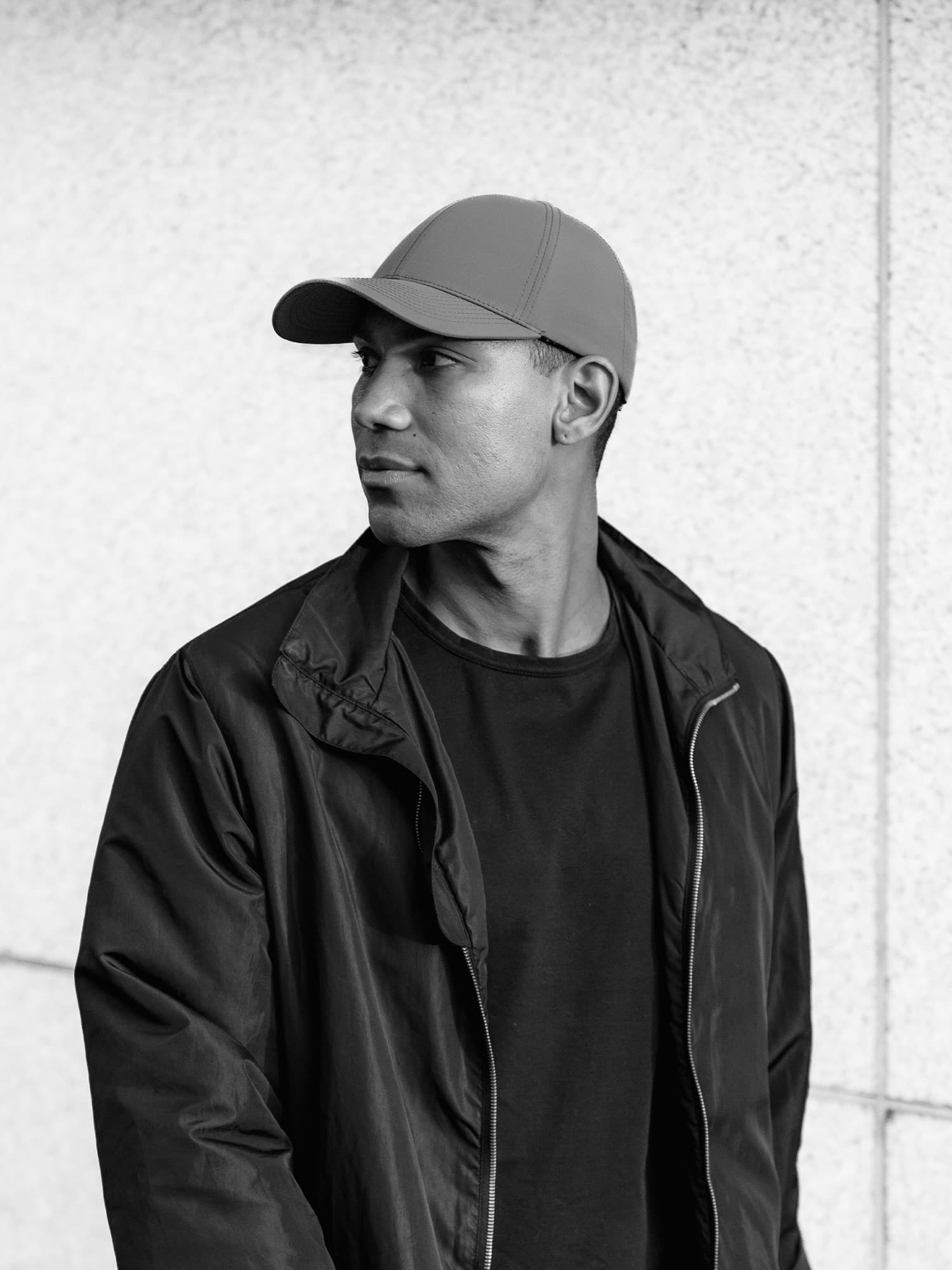 Side view of legacy structured cap shape on head