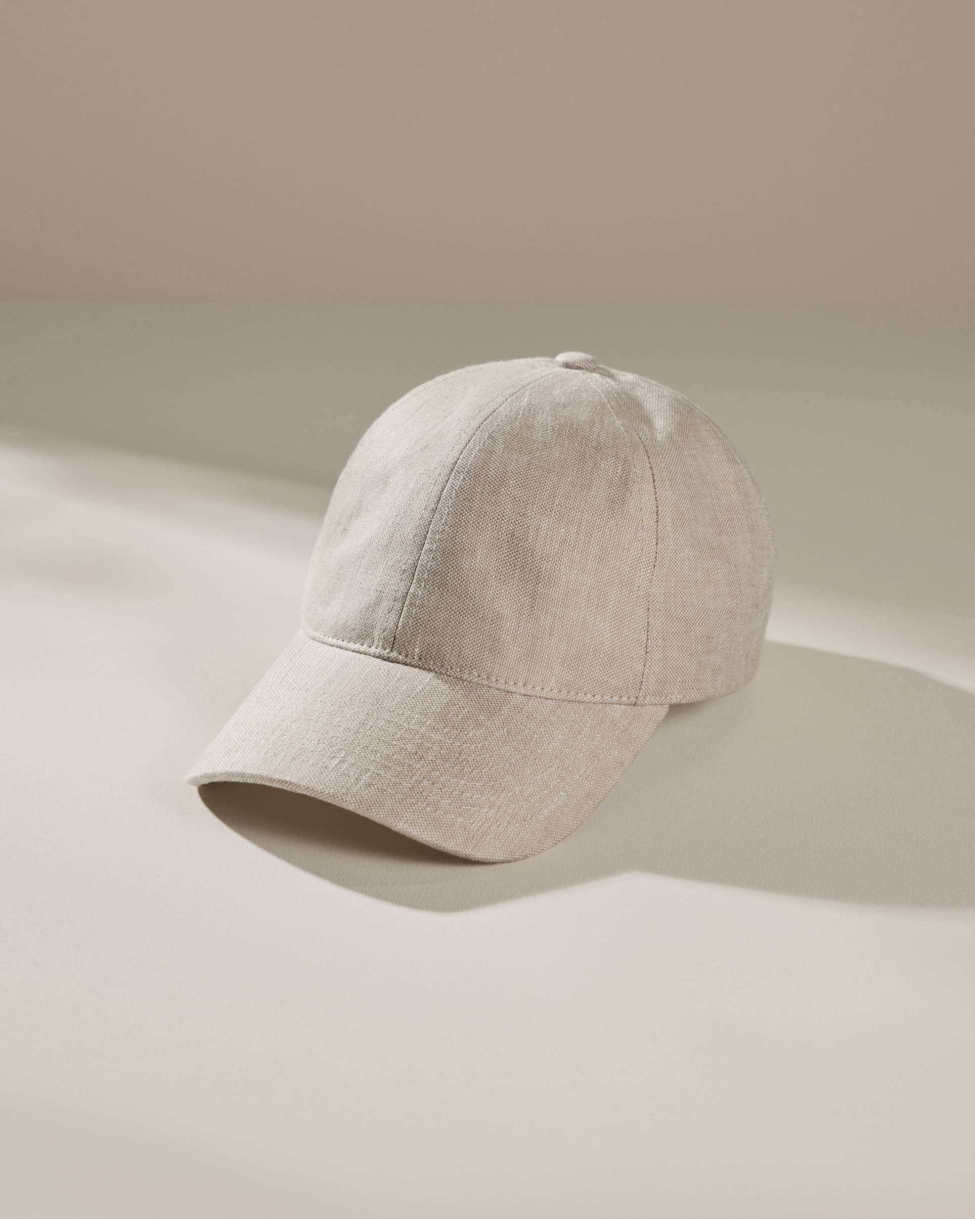 Studio image and front view of a legacy soft linen cap