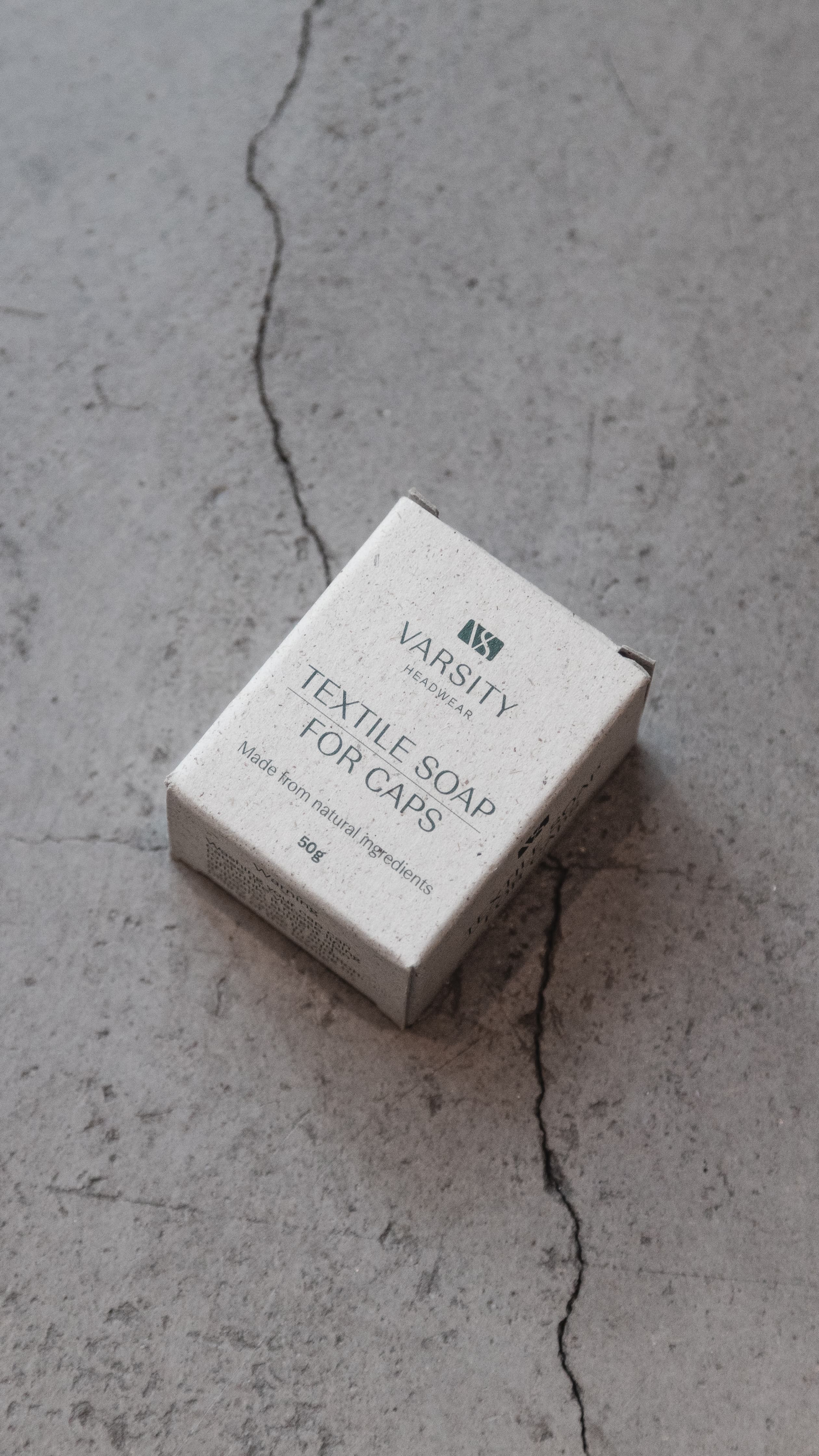 View of Varsity Headwear all-natural textile soap for caps