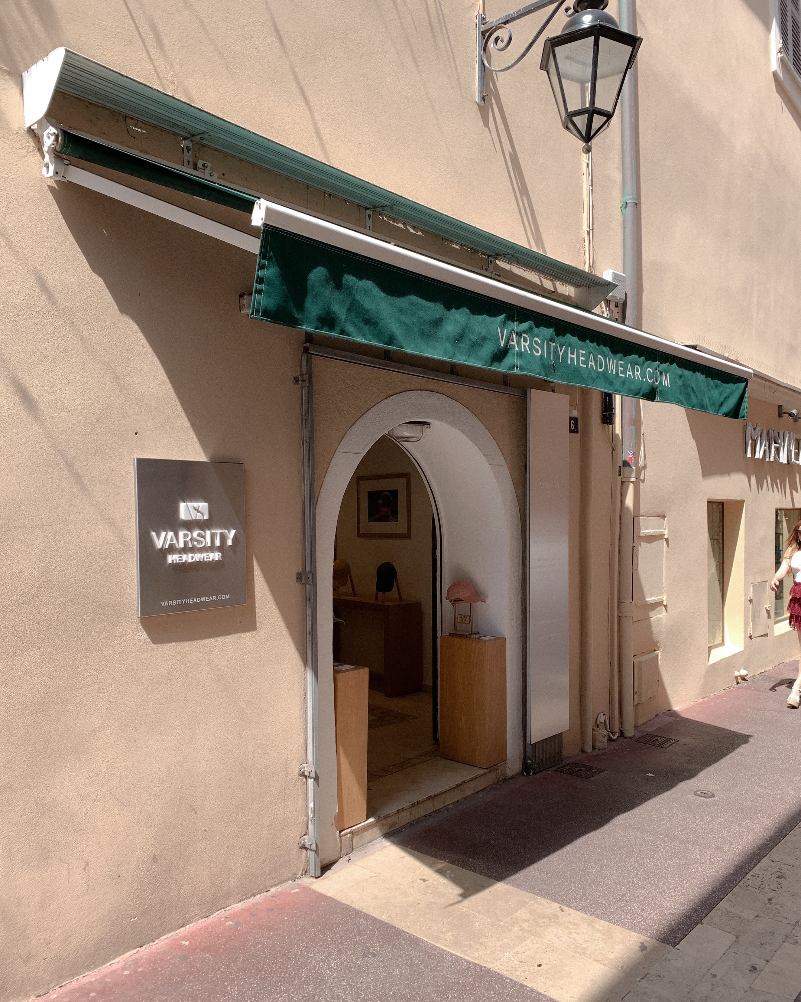 Front view of varsity headwear concept store in Saint Tropez France