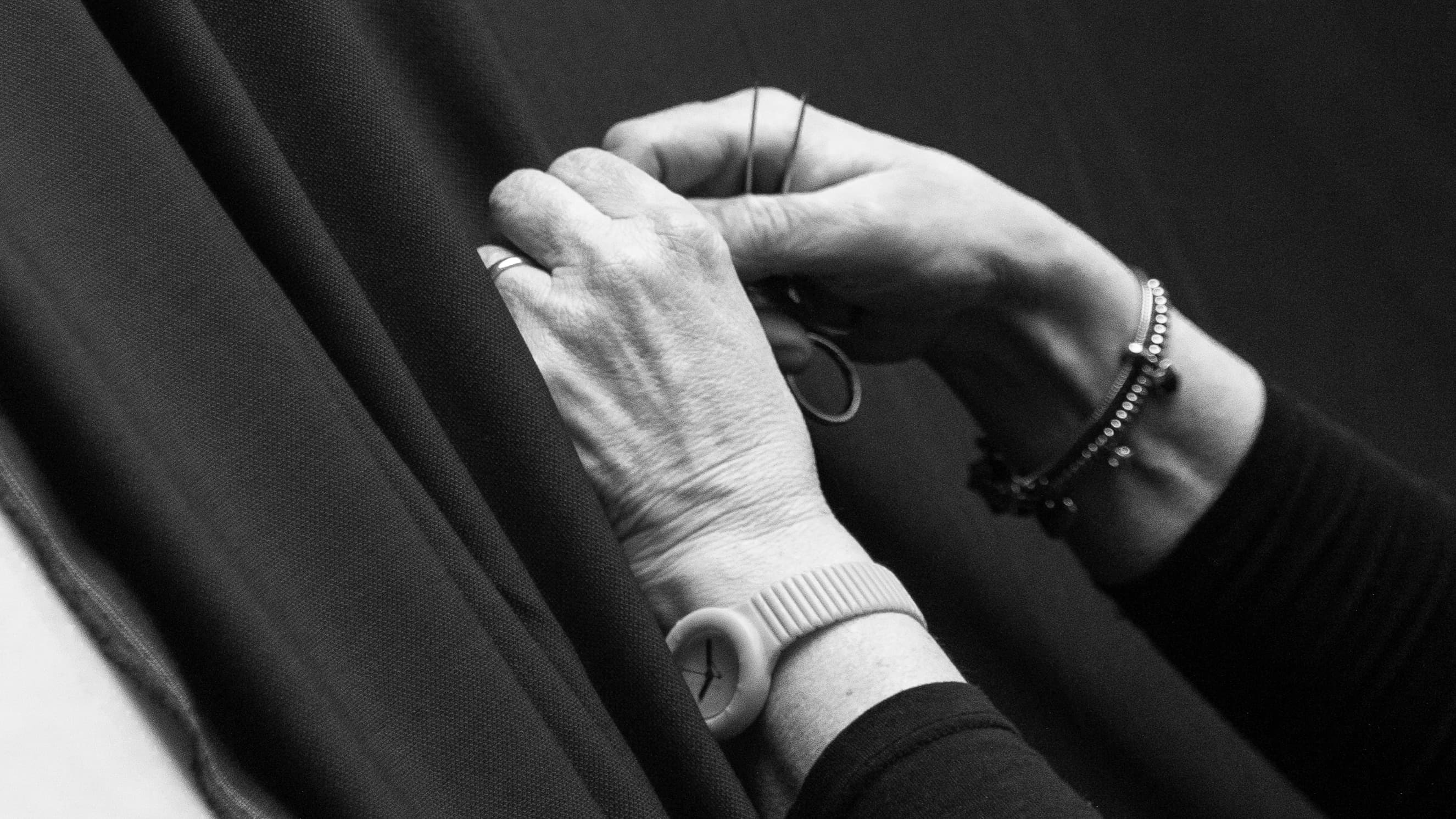 Designer working with materials