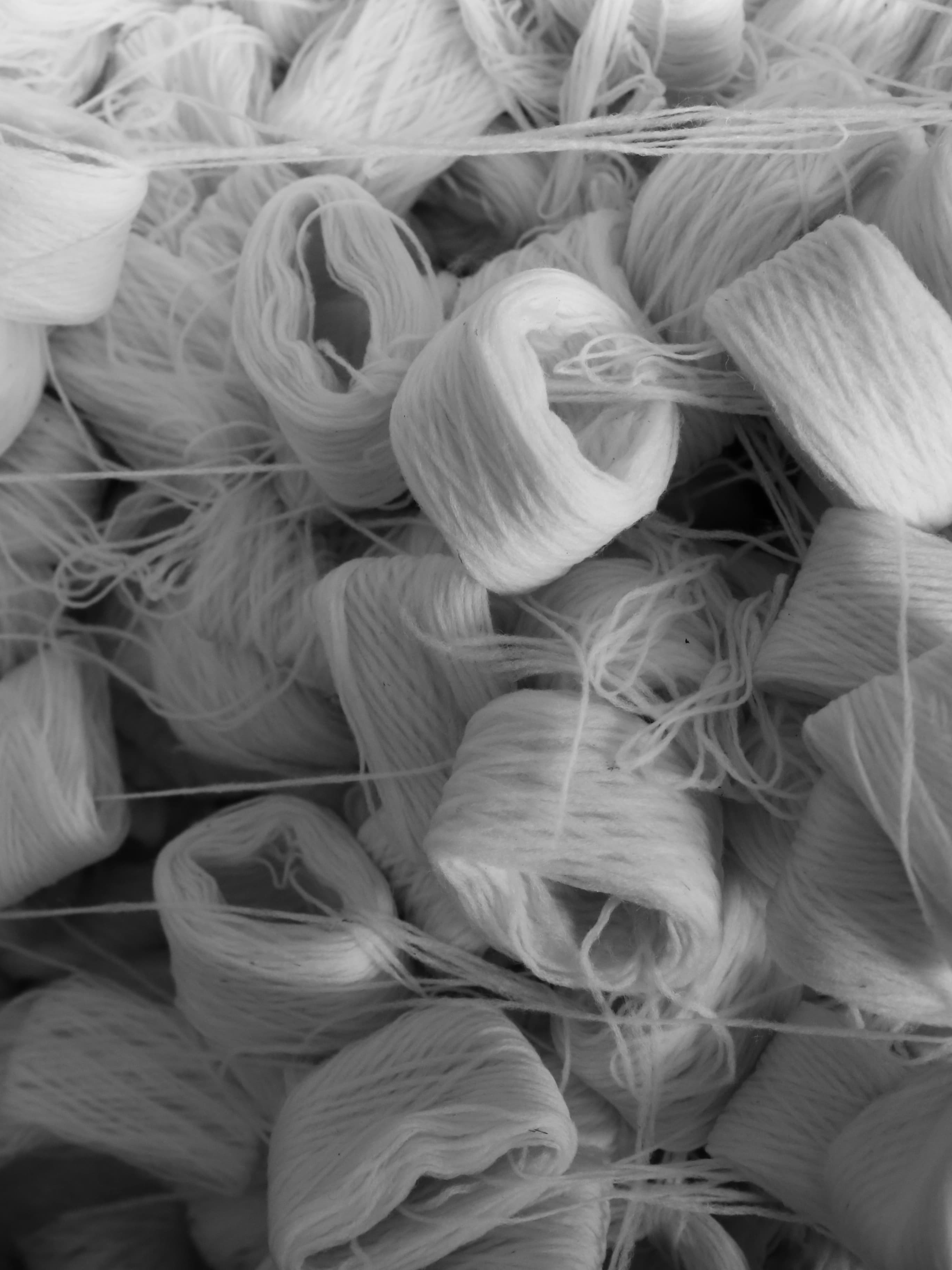 Close-up of wool material used for caps