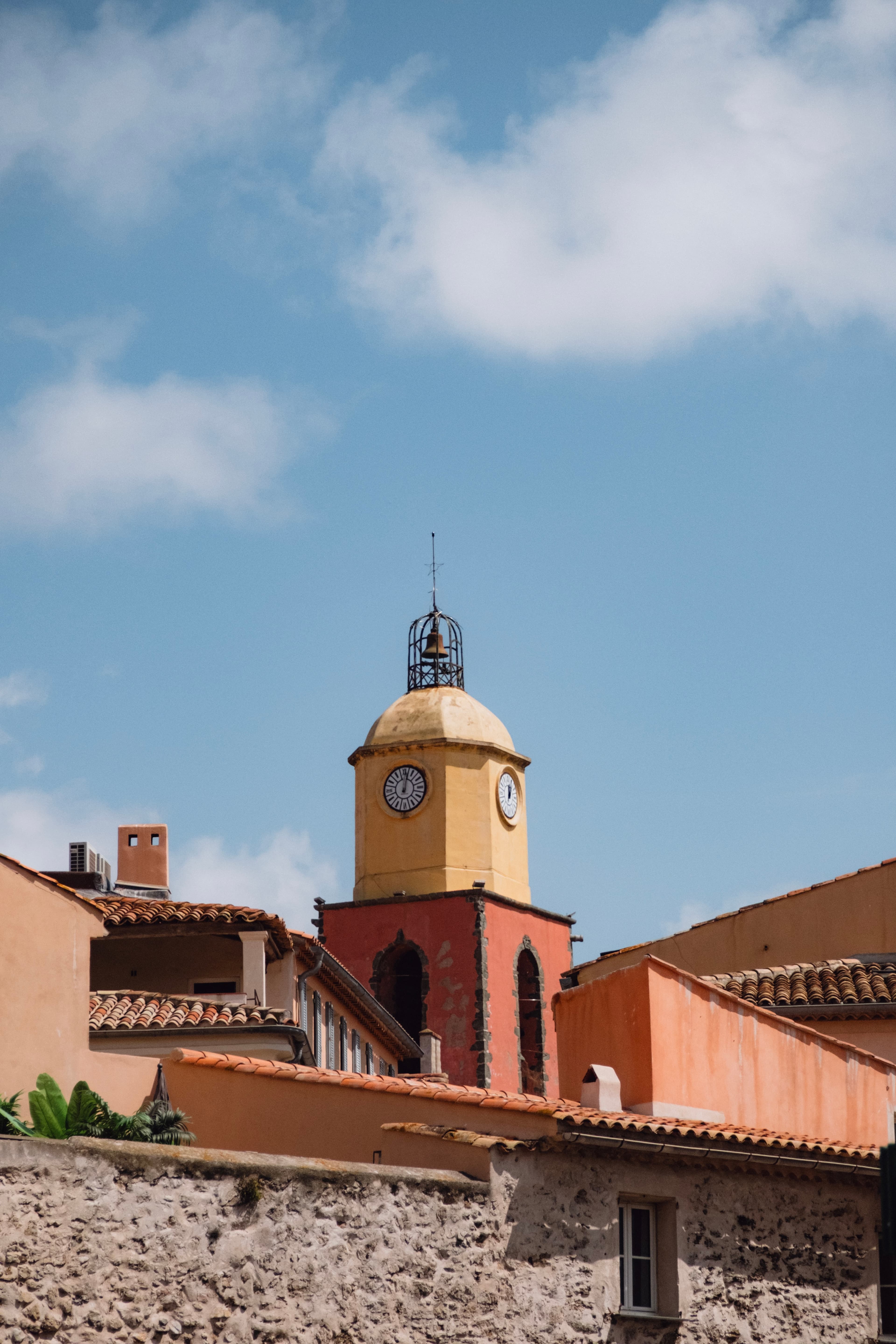 Colorful buildings in old town Saint-Tropez