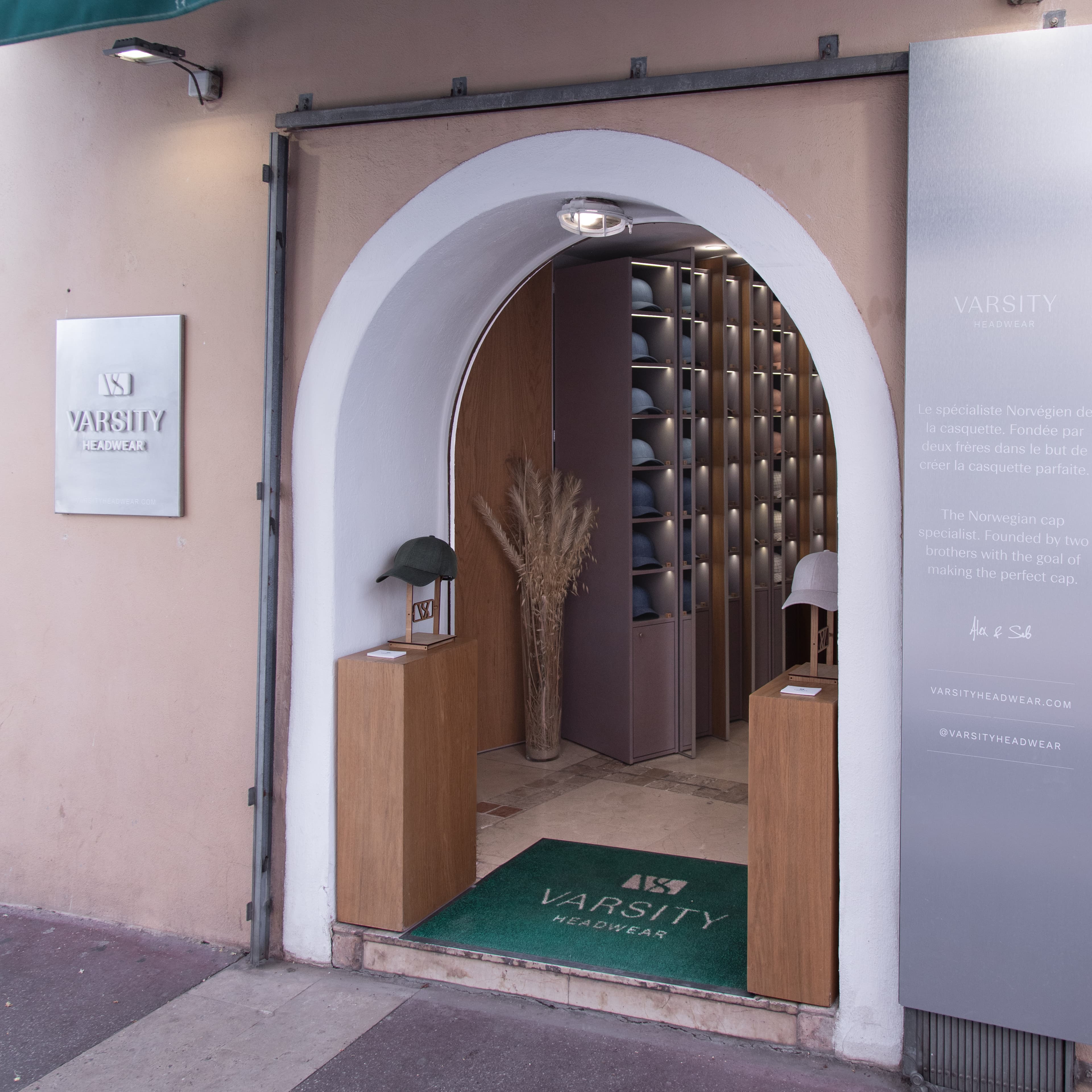 Front view of varsity headwear concept store in Saint Tropez France