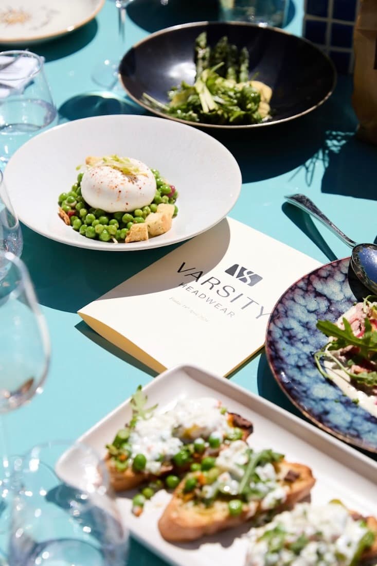 Lunch table at the beach in Cannes