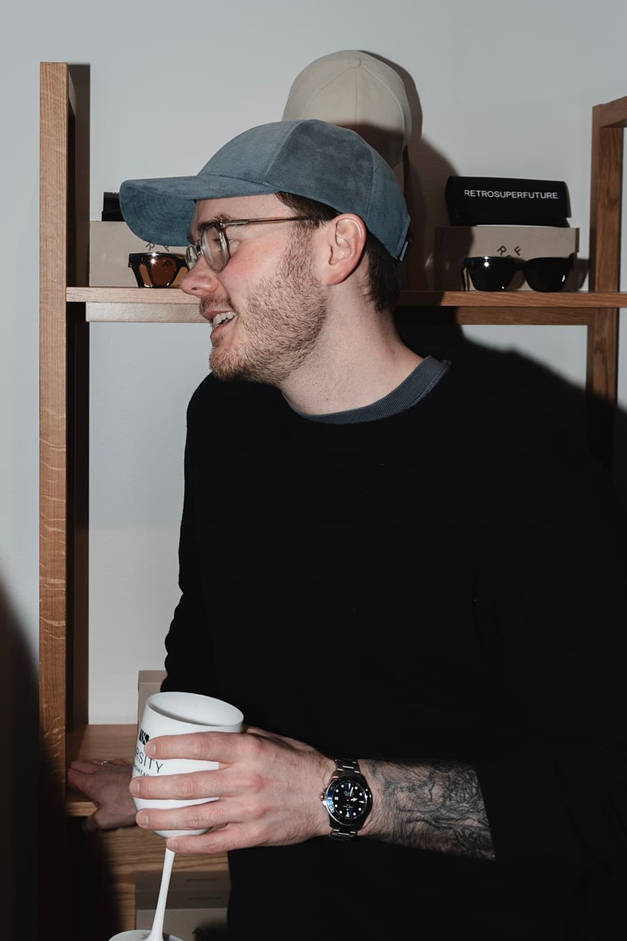 Socializing at opening event of Varsity Headwear new concept store in Oslo