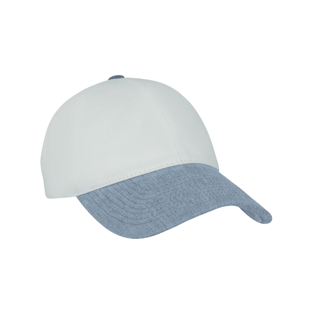 Front view of a Varsity Headwear legacy soft cassis blue baseball cap in Italian Linen