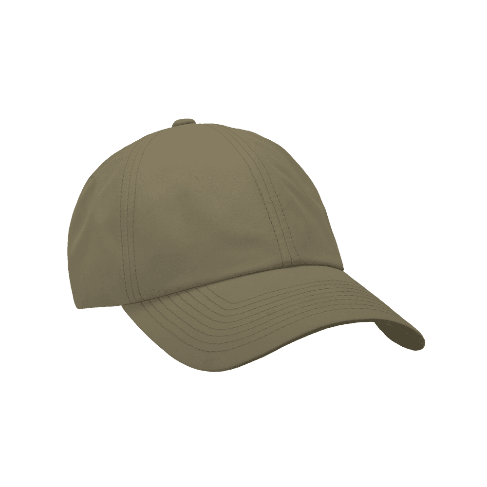 Front view of a Varsity Headwear legacy soft seaqual itrana khaki baseball cap