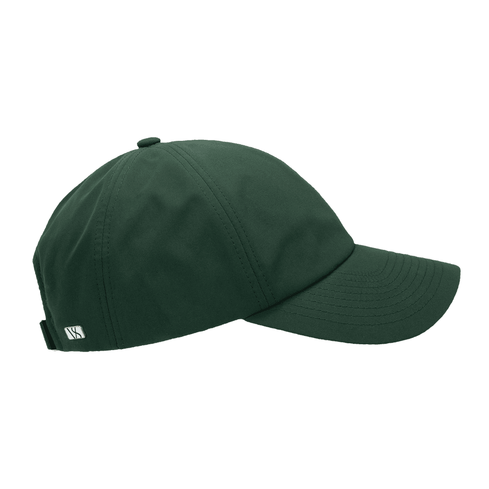 Side view of a pine green seaqual legacy soft baseball cap from Varsity Headwear