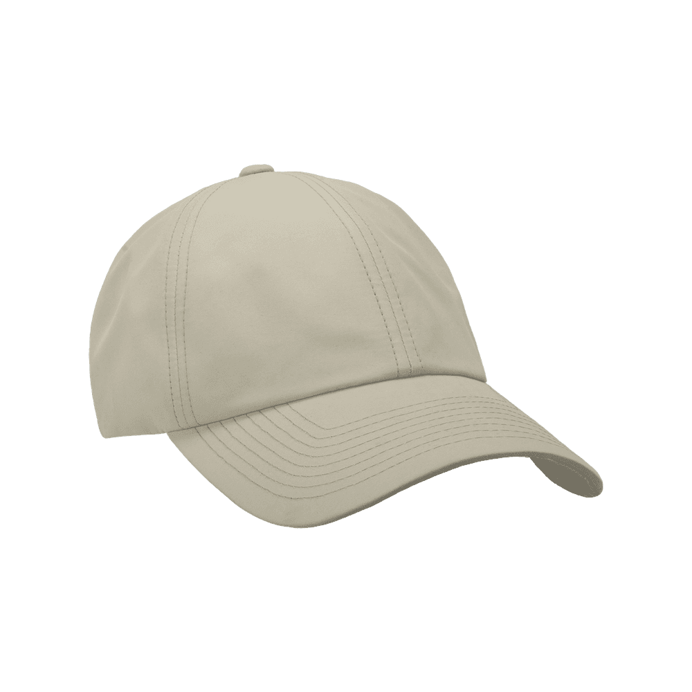 Front view of a Varsity Headwear legacy soft seaqual dune beige baseball cap