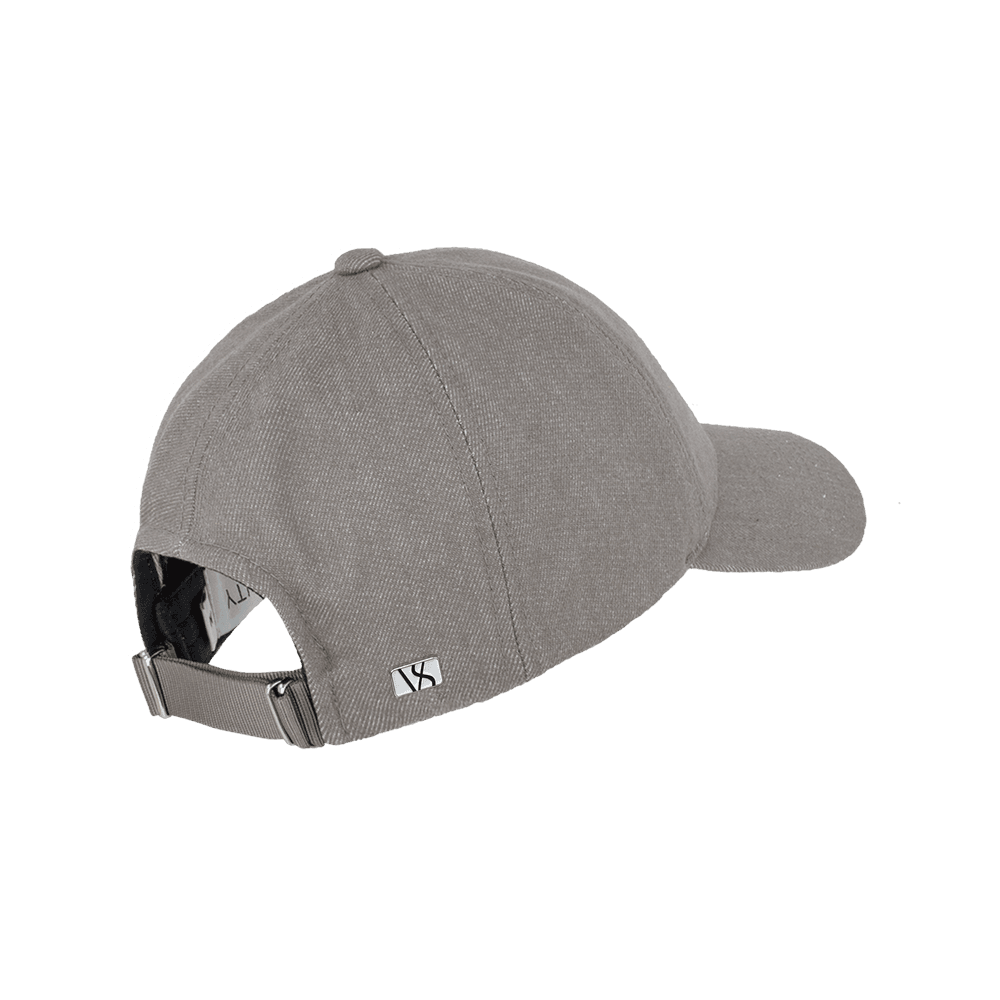Back view of a Varsity Headwear legacy soft wool denim beige baseball cap