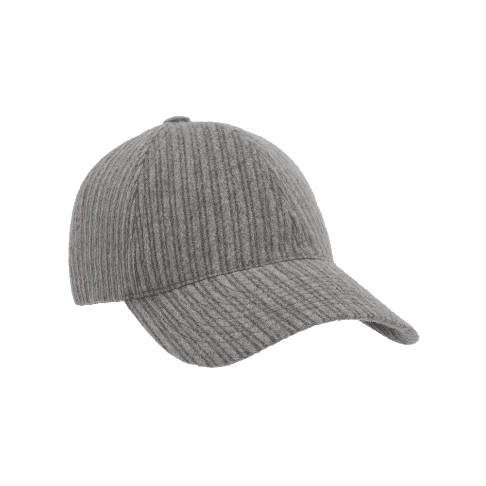 Front view of a Varsity Headwear legacy soft grey baseball cap in corduroy