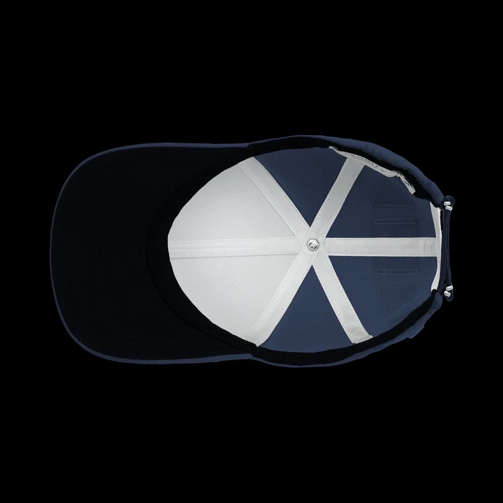 Inside view of a Varsity Headwear legacy structured athletic sport reflex navy baseball cap