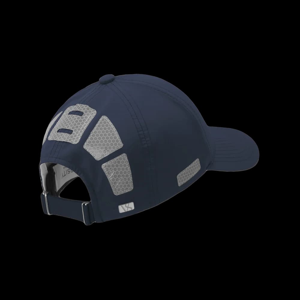 Back view of a Varsity Headwear legacy structured athletic sport reflex navy baseball cap