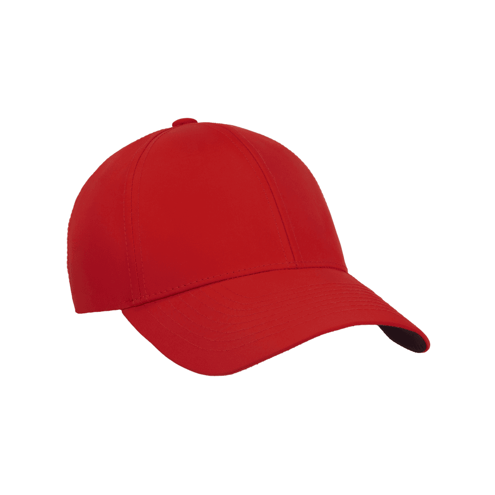 Front view of a Varsity Headwear legacy structured athletic sport red baseball cap
