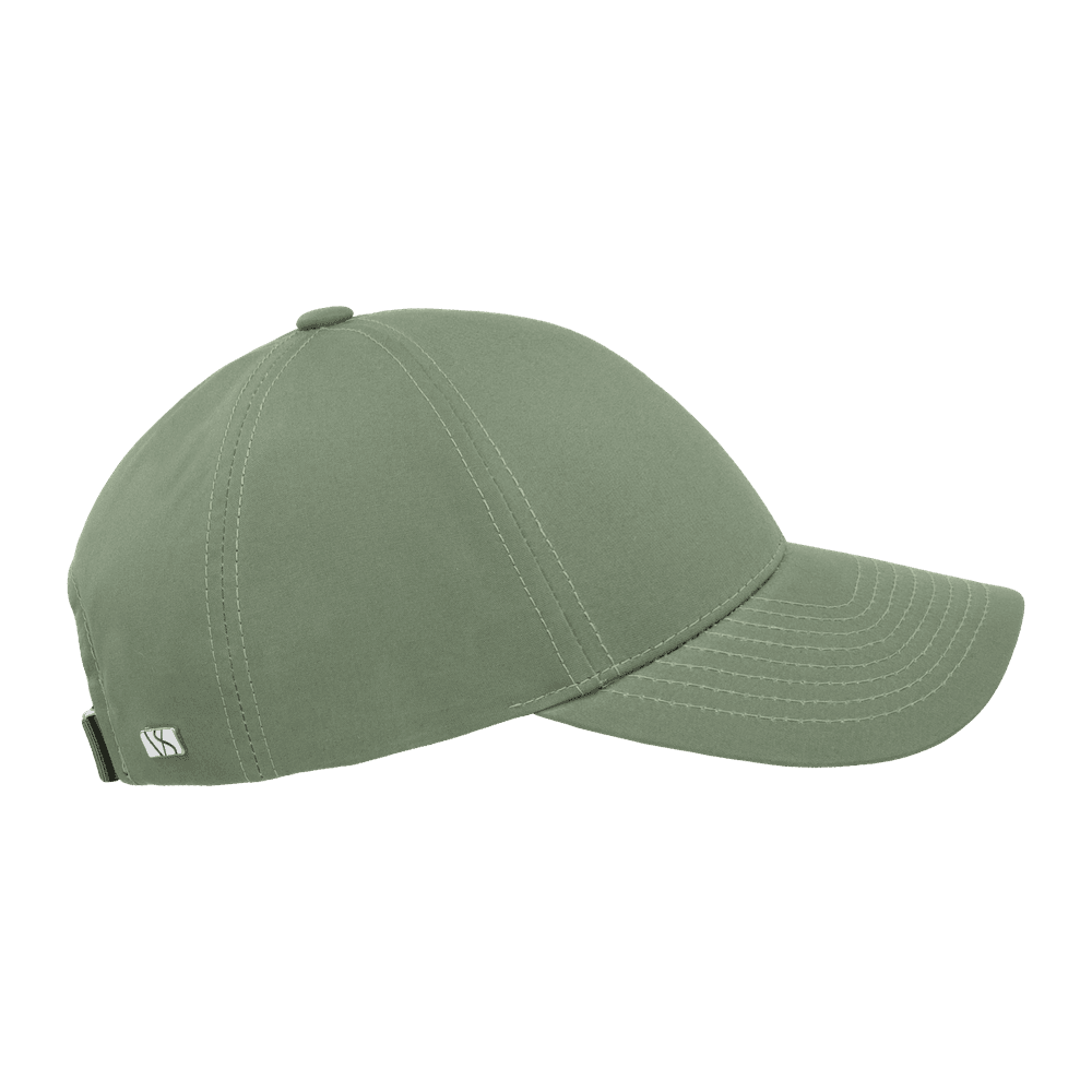 Side view of a Varsity Headwear legacy structured ventile cotton sage green baseball cap