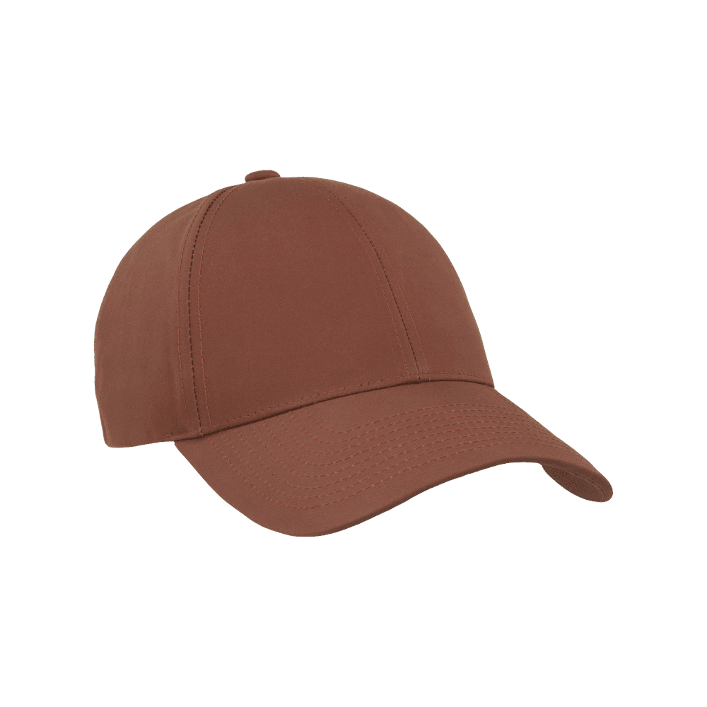 Front view of a Varsity Headwear legacy structured ventile cotton terracotta orange baseball cap