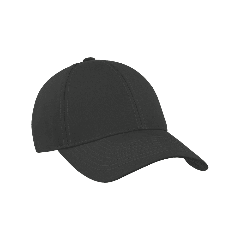 Front view of a Varsity Headwear legacy structured ventile cotton ink black baseball cap