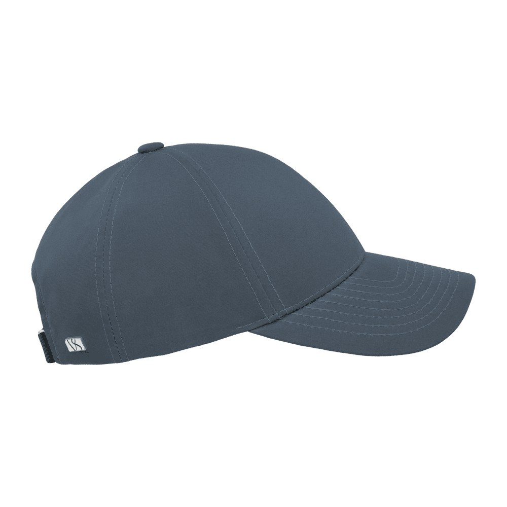 Side view of a Varsity Headwear legacy structured ventile cotton cornflower blue baseball cap