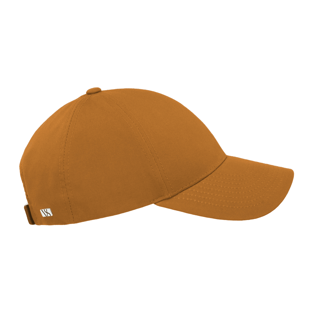 Side view of a Varsity Headwear legacy structured ventile cotton rust orange baseball cap