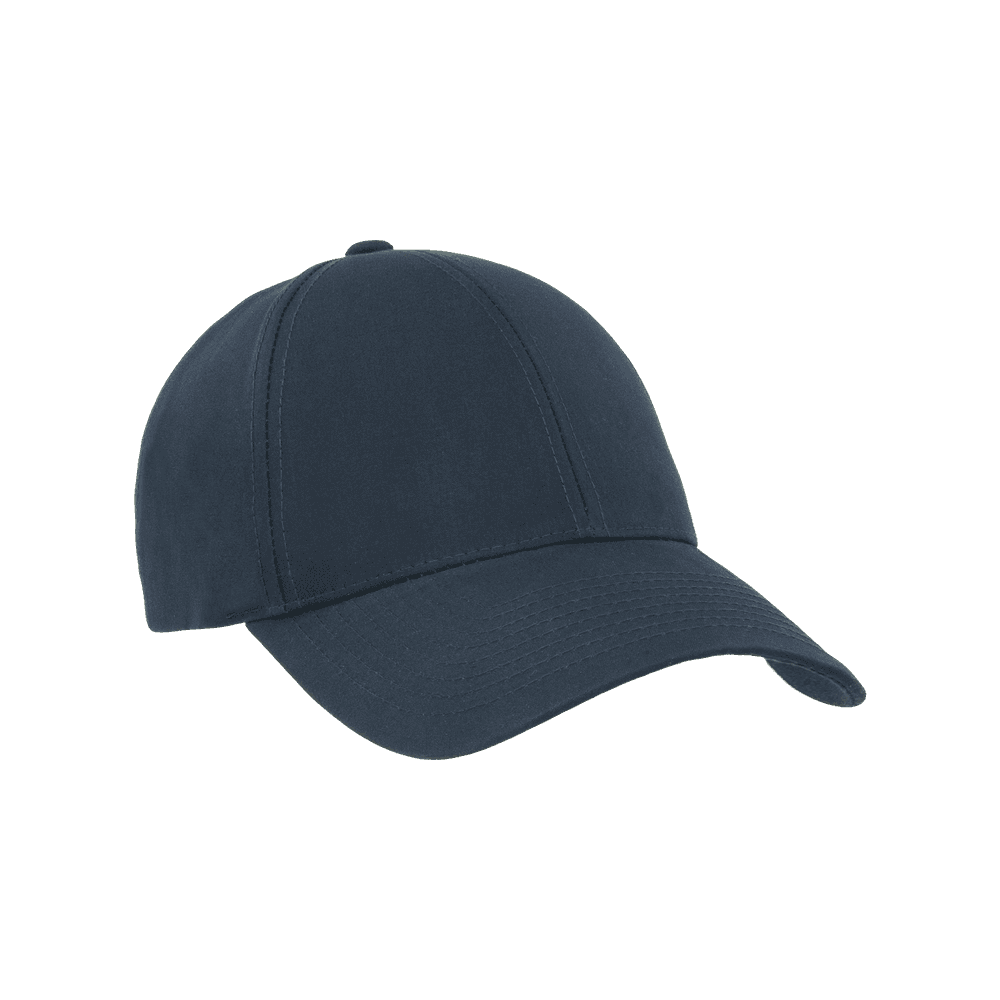 Front view of a Varsity Headwear legacy structured ventile cotton peacoat navy baseball cap