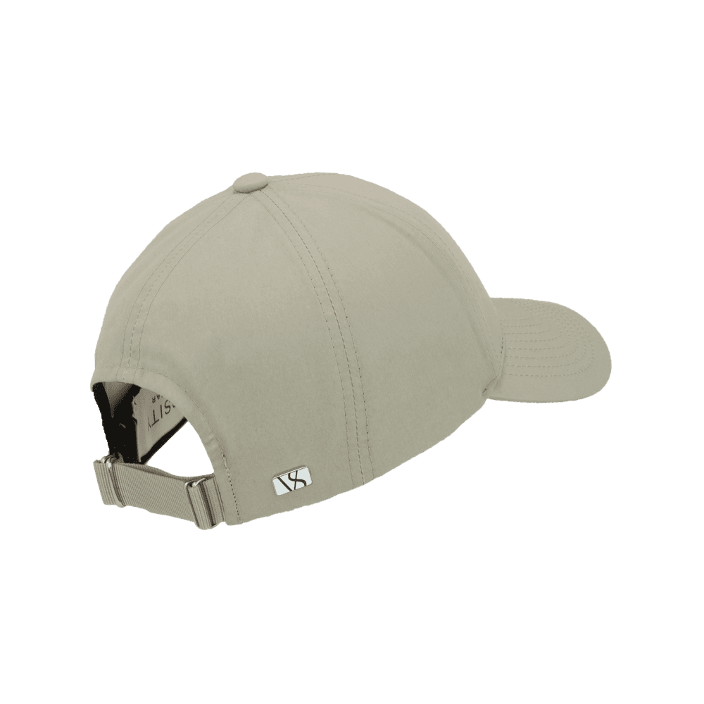 Back view of a Varsity Headwear legacy structured ventile cotton pampas beige baseball cap